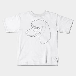 Poodle - one line drawing Kids T-Shirt